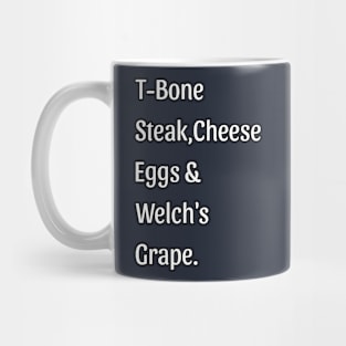 Guest Check - T-Bone Steak, Cheese Eggs, Welch's Grape Mug